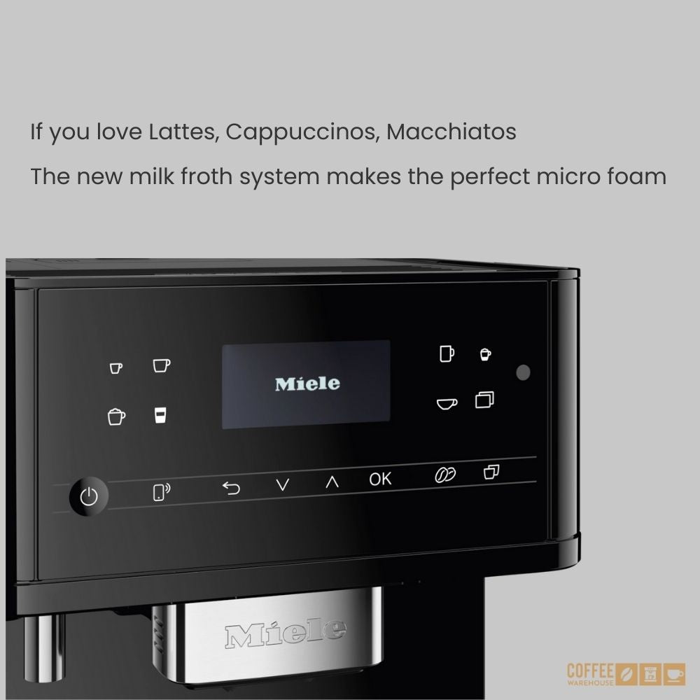 Miele CM6160 Milk Perfection Super Automatic Coffee Machine - Obsidian Black