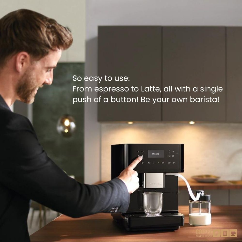 Miele CM6160 Milk Perfection Super Automatic Coffee Machine - Obsidian Black