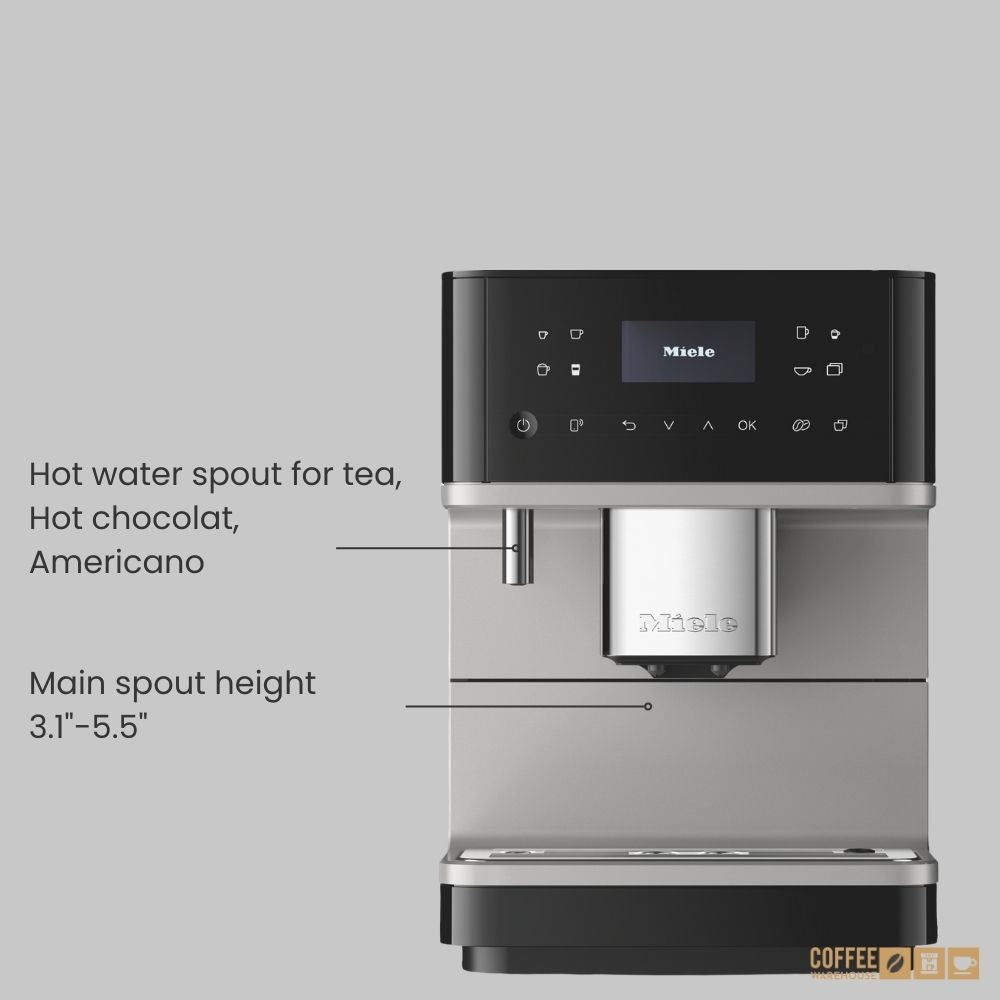 Miele CM6160 Milk Perfection Super Automatic Coffee Machine - Silver Grey