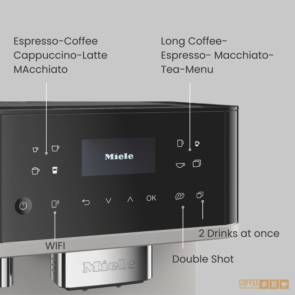Miele CM6160 Milk Perfection Super Automatic Coffee Machine - Silver Grey