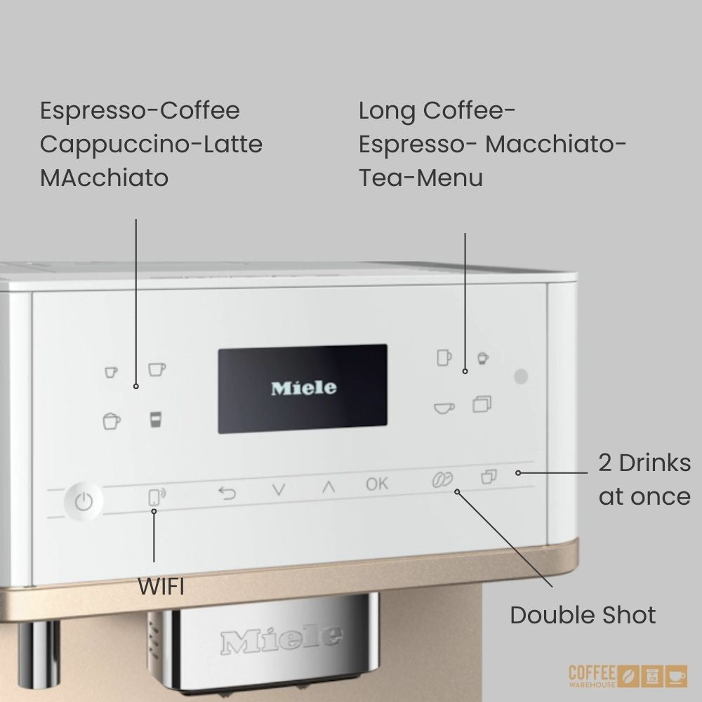 Miele CM6360 Milk Perfection Super Automatic Coffee Machine - Lotus White