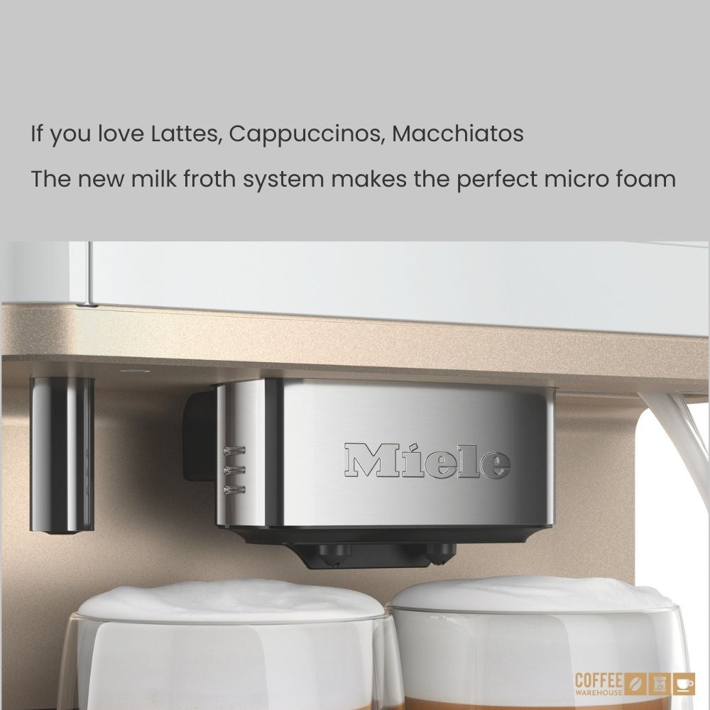 Miele CM6360 Milk Perfection Super Automatic Coffee Machine - Lotus White