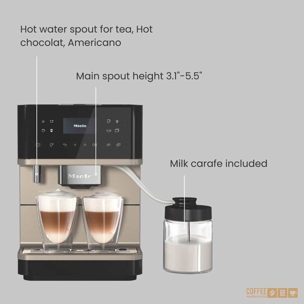 Miele CM6360 Milk Perfection Super Automatic Coffee Machine - Steel Metallic