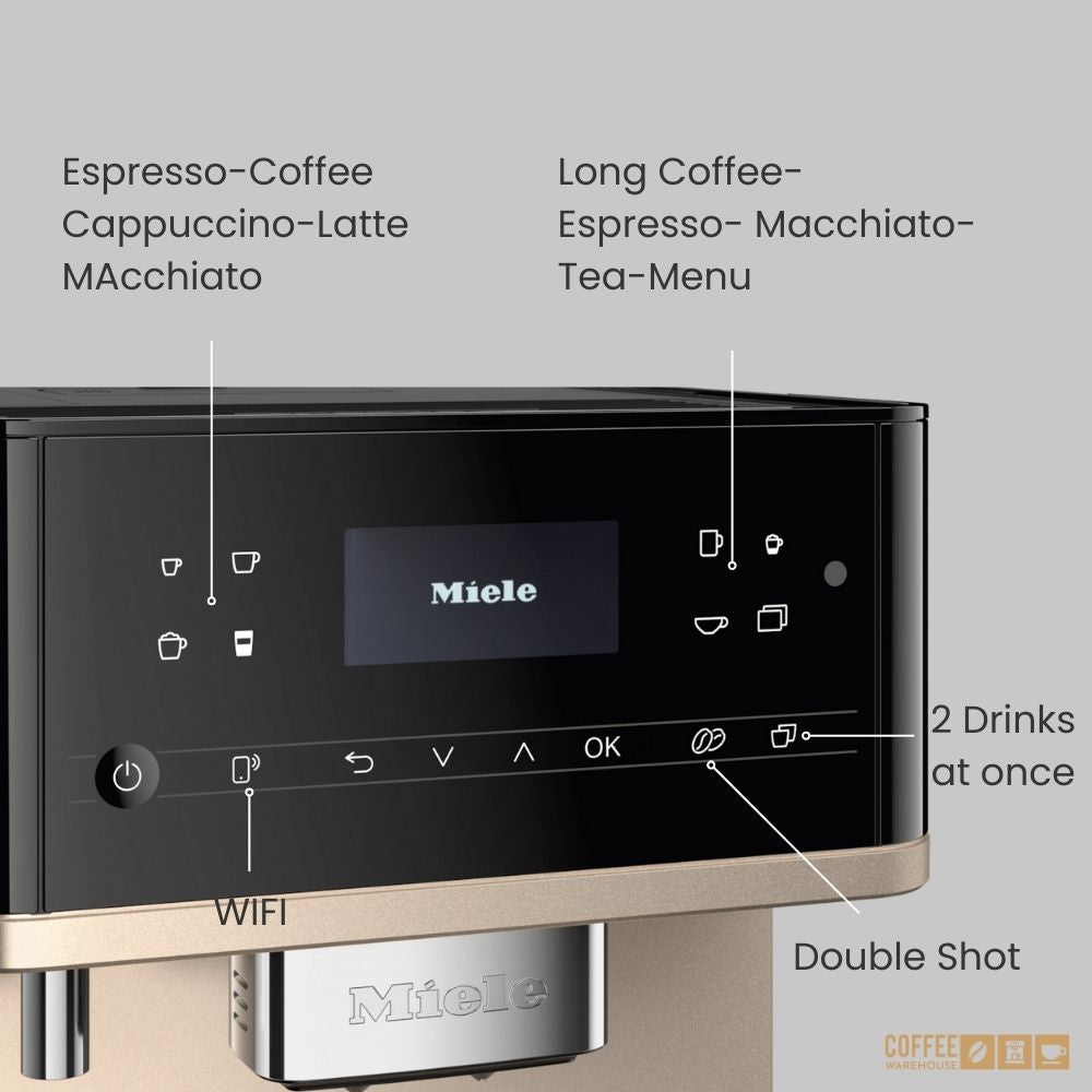 Miele CM6360 Milk Perfection Super Automatic Coffee Machine - Steel Metallic