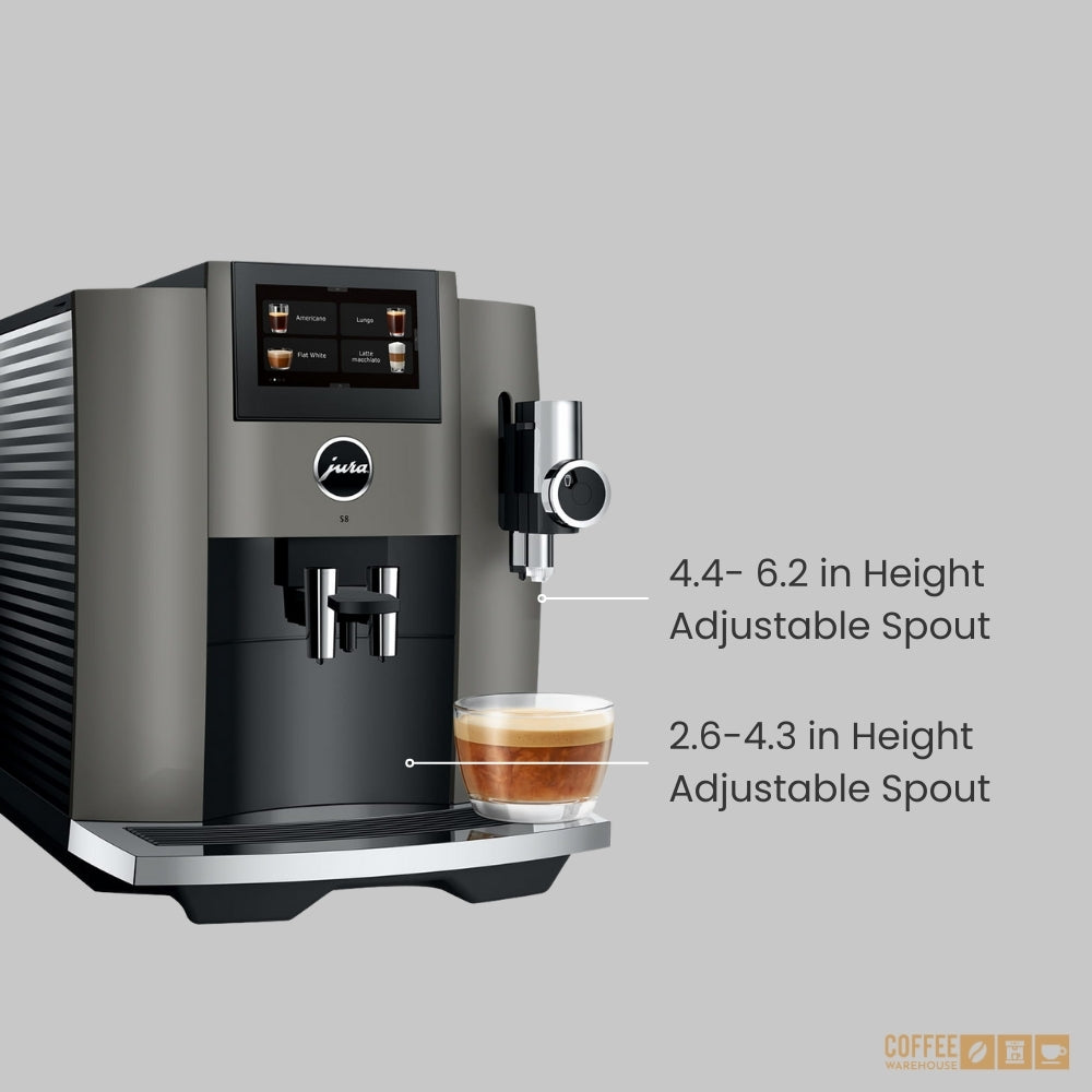 New Jura S8 Super Automatic Coffee Machine - Dark Inox