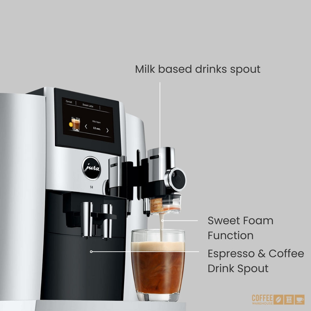 New Jura S8 Super Automatic Coffee Machine - Chrome