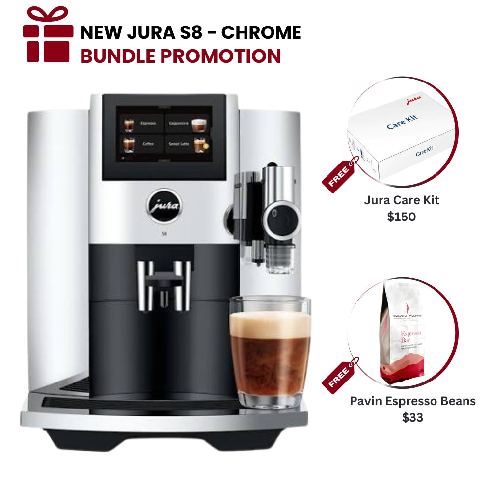 New Jura S8 Super Automatic Coffee Machine - Chrome