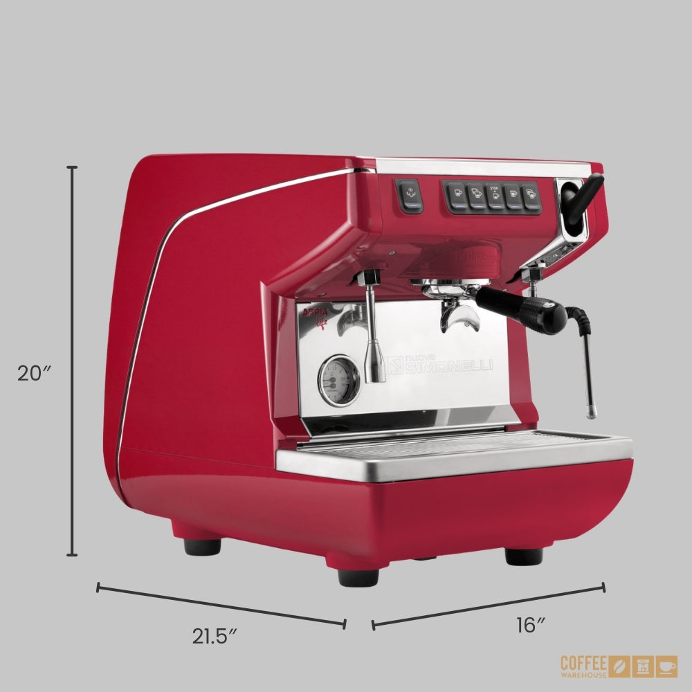 Nuova Simonelli Appia Life 1 Group Volumetric Espresso Machine – Red