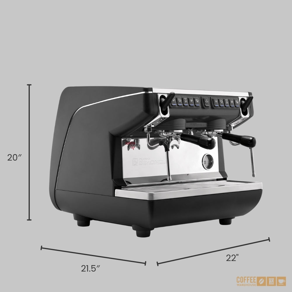 Nuova Simonelli Appia Life Compact 2 Group Volumetric Espresso Machine – Black