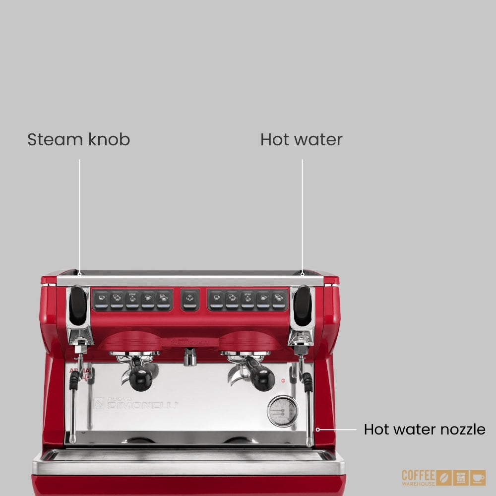 Nuova Simonelli Appia Life Compact 2 Group Volumetric Espresso Machine – Red