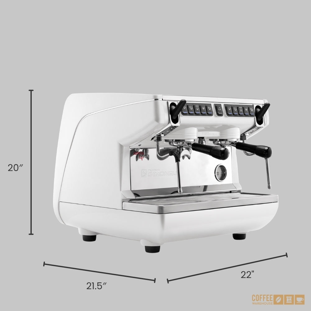 Nuova Simonelli Appia Life Compact 2 Group Volumetric Espresso Machine – White