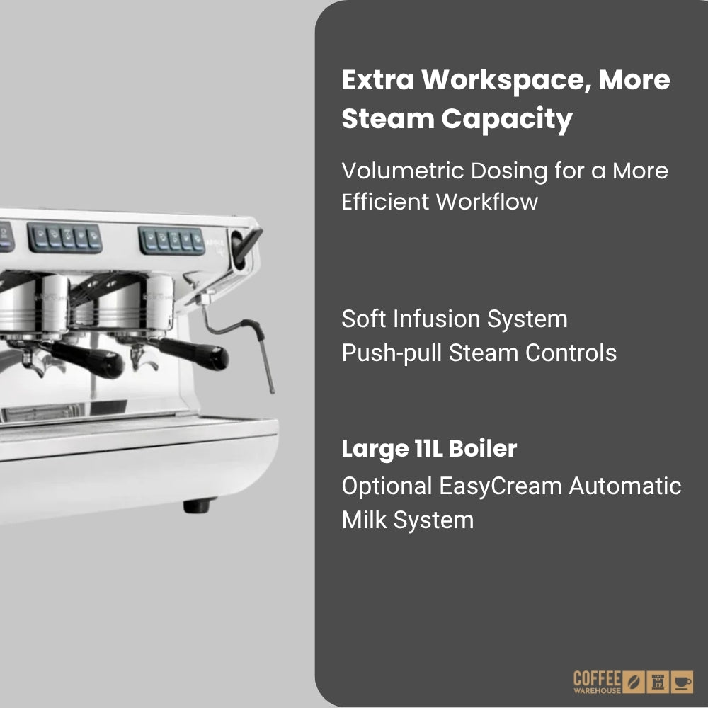 Nuova Simonelli Appia Life Full-Size 2 Group Volumetric Espresso Machine – White