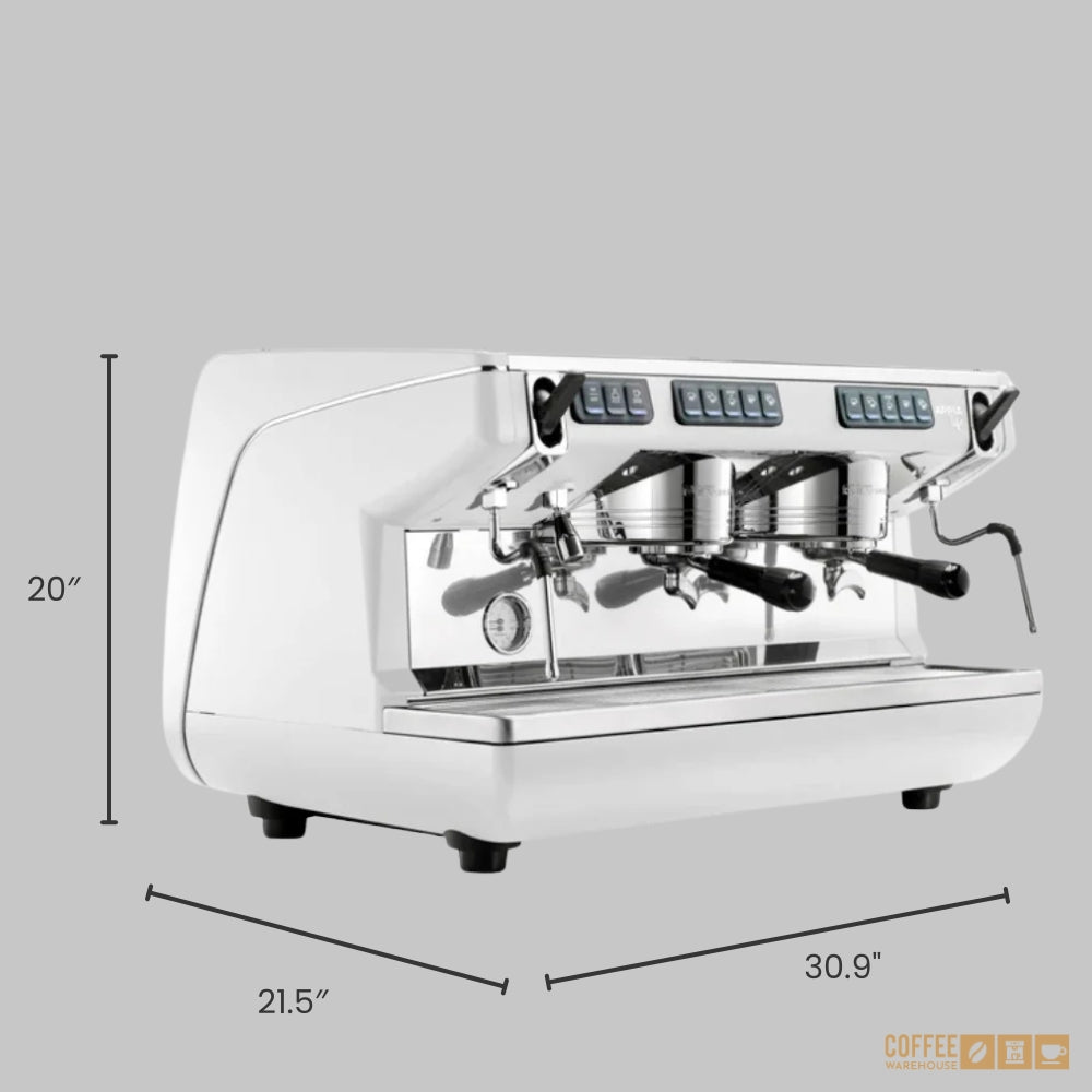 Nuova Simonelli Appia Life Full-Size 2 Group Volumetric Espresso Machine – White