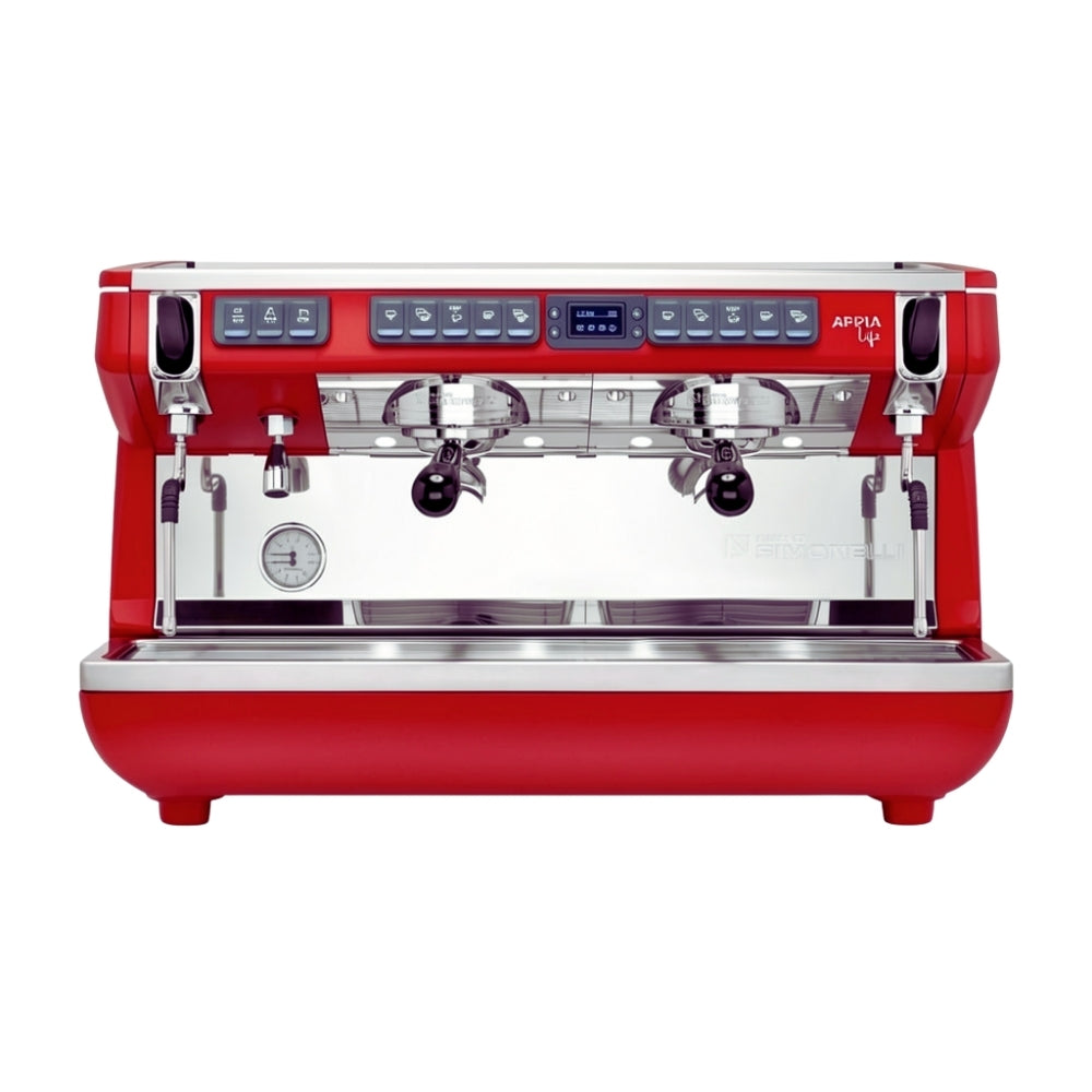 Nuova Simonelli Appia Life Full-Size 2 Group Volumetric XT Espresso Machine – Red