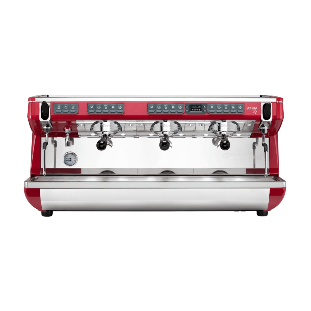 Nuova Simonelli Appia Life Full-Size 3 Group Volumetric XT Espresso Machine – Red