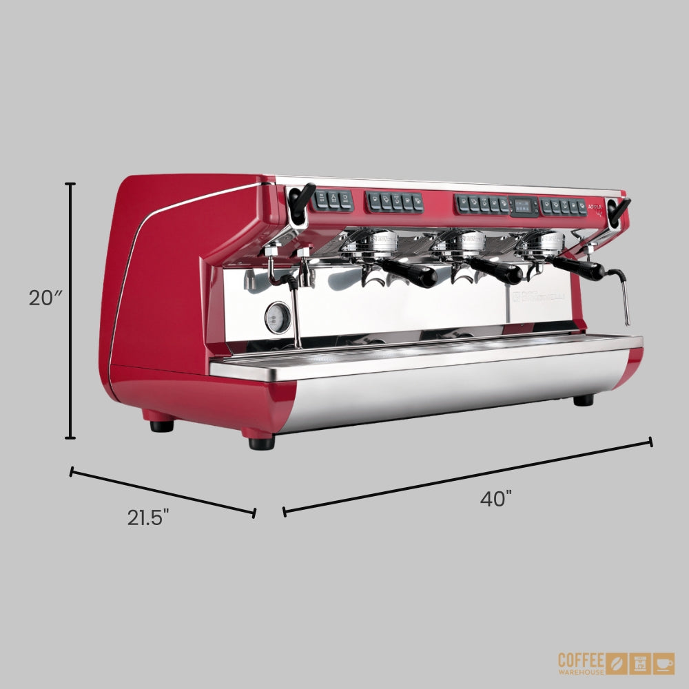 Nuova Simonelli Appia Life Full-Size 3 Group Volumetric XT Espresso Machine – Red