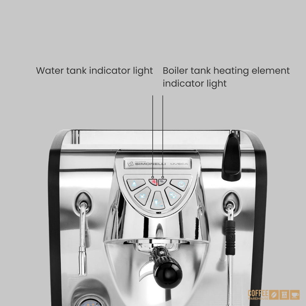 Nuova Simonelli Musica Espresso Machine - Stainless Steel with Black Trim