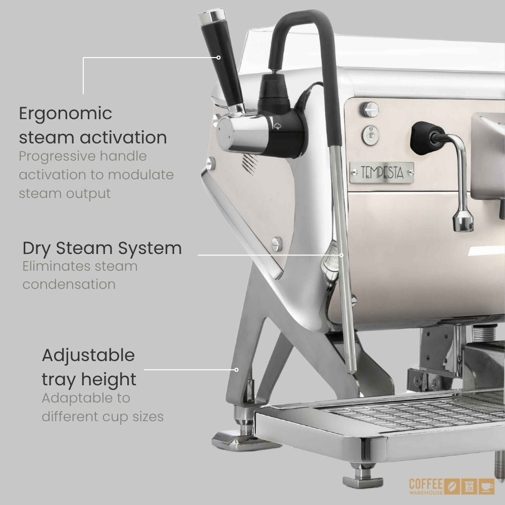 Storm Tempesta SAEP 2 Group Raised Espresso Machine – White & Chrome