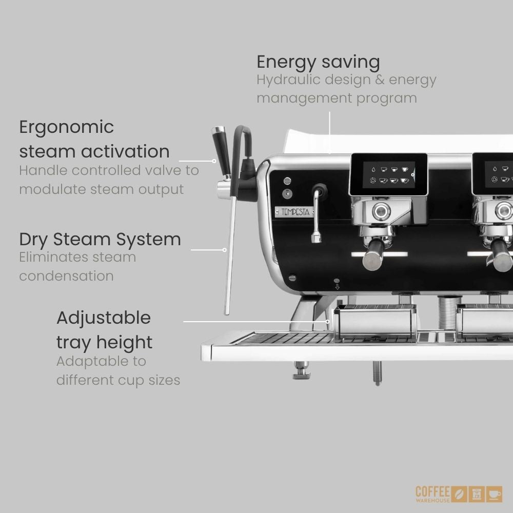 Storm Tempesta SAEP 3 Group Raised Espresso Machine – Black & Chrome