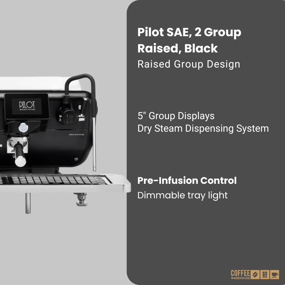 Barista Attitude Pilot SAE 3 Group Raised Espresso Machine – Black