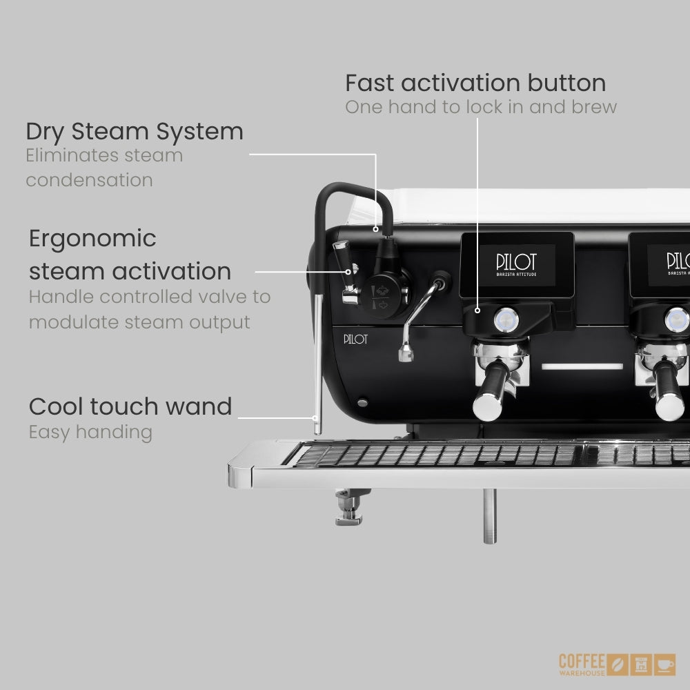 Barista Attitude Pilot SAE 3 Group Raised Espresso Machine – Black