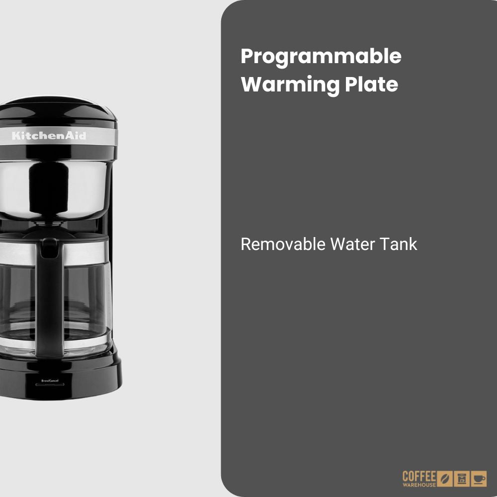 12 Cup Drip Coffee Maker with Spiral Showerhead and Programmable Warming Plate _ Onyx Black