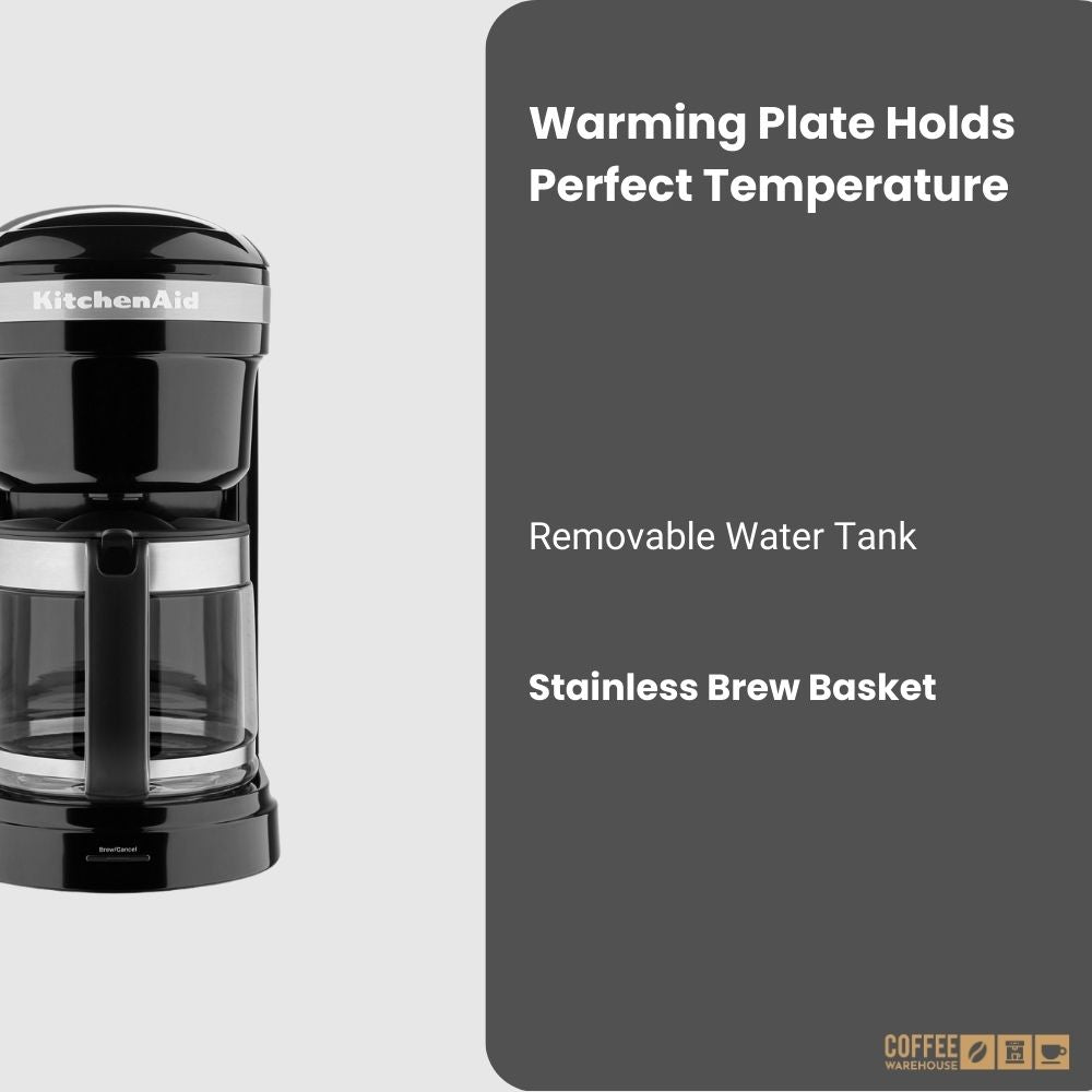 12 Cup Drip Coffee Maker with Spiral Showerhead and Programmable Warming Plat _ Onyx Black