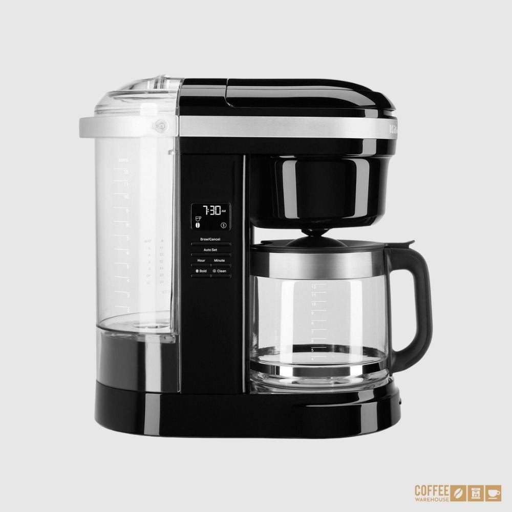 12 Cup Drip Coffee Maker with Spiral Showerhead and Programmable Warming Plat _ Onyx Black