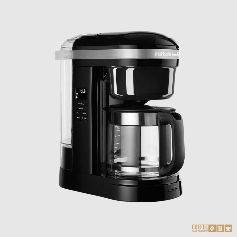 12 Cup Drip Coffee Maker with Spiral Showerhead and Programmable Warming Plat _ Onyx Black