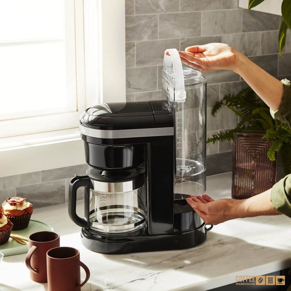 12 Cup Drip Coffee Maker with Spiral Showerhead and Programmable Warming Plat _ Onyx Black