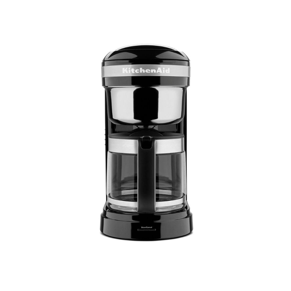 12 Cup Drip Coffee Maker with Spiral Showerhead and Programmable Warming Plate _ Onyx Black