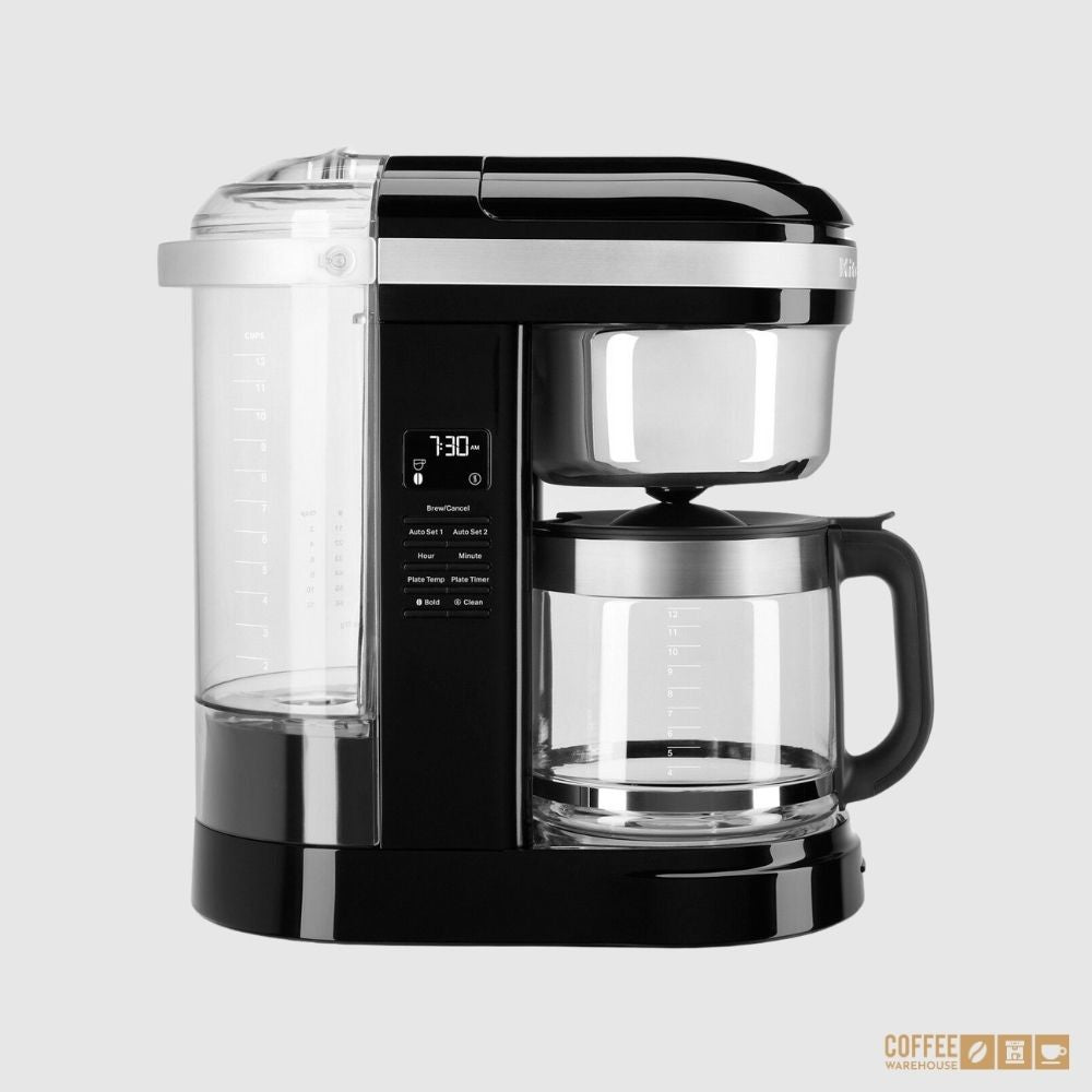 12 Cup Drip Coffee Maker with Spiral Showerhead and Programmable Warming Plate _ Onyx Black