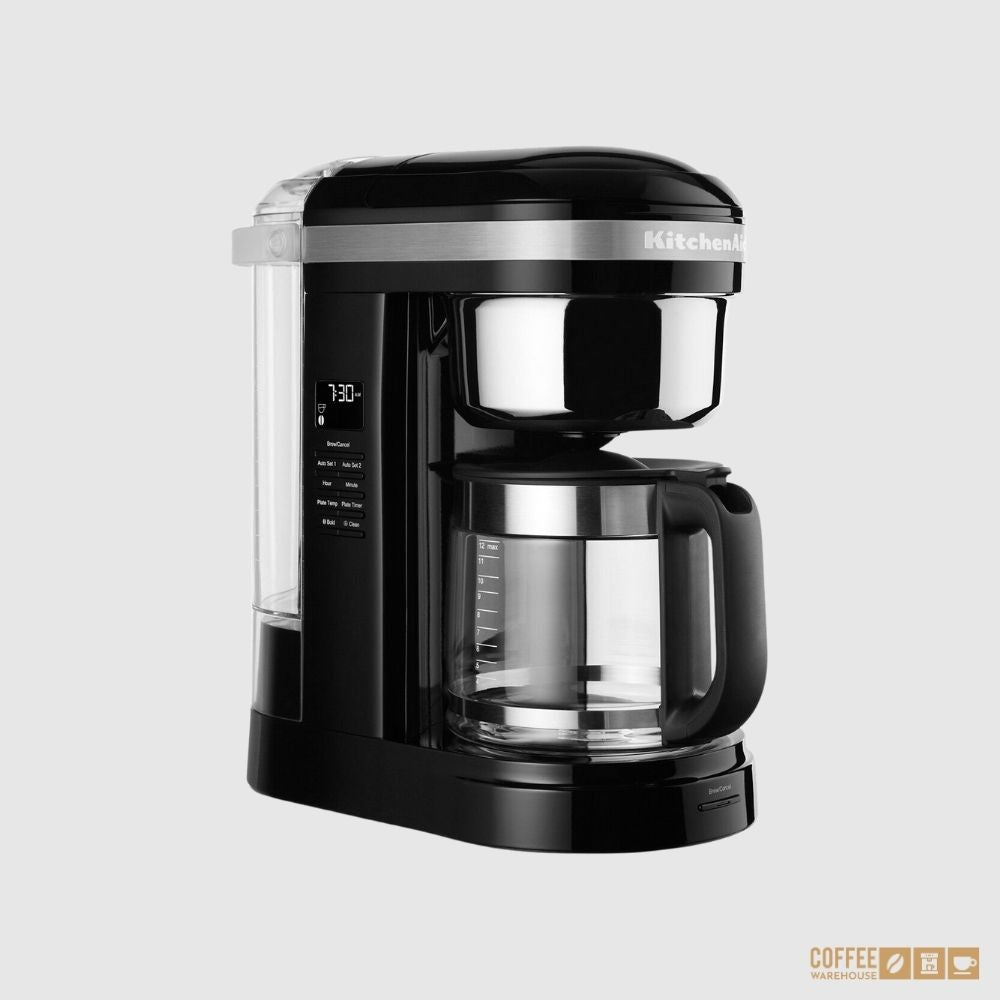 12 Cup Drip Coffee Maker with Spiral Showerhead and Programmable Warming Plate _ Onyx Black