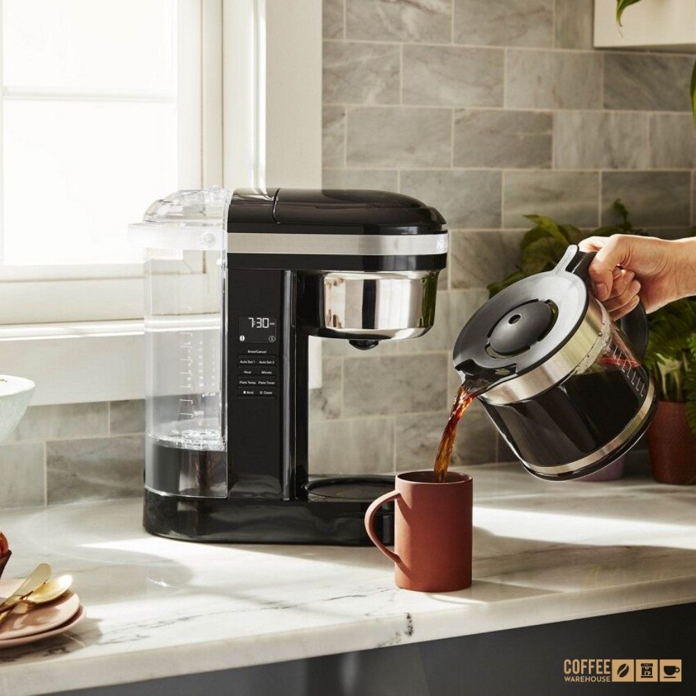 12 Cup Drip Coffee Maker with Spiral Showerhead and Programmable Warming Plate _ Onyx Black
