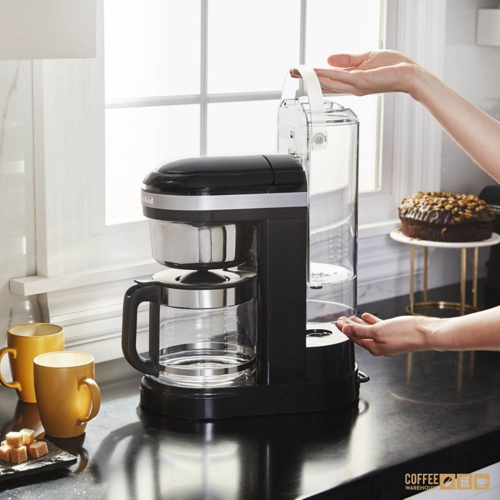 12 Cup Drip Coffee Maker with Spiral Showerhead and Programmable Warming Plate _ Onyx Black
