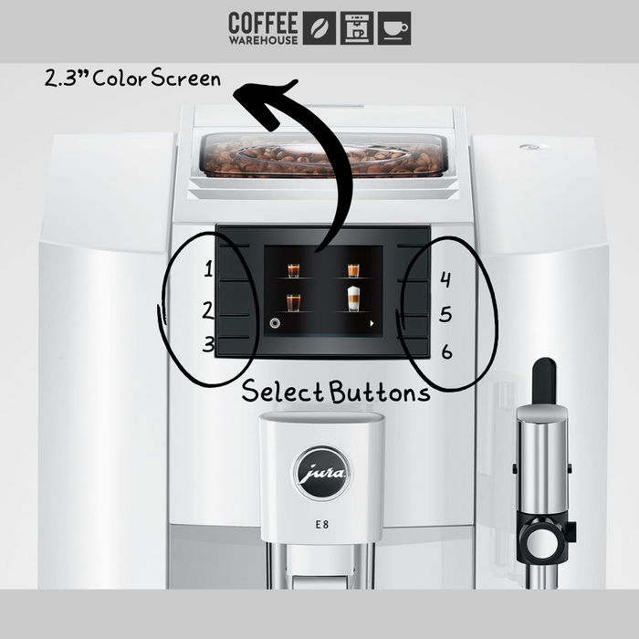 New Jura E8 Super Automatic Coffee Machine - Piano White