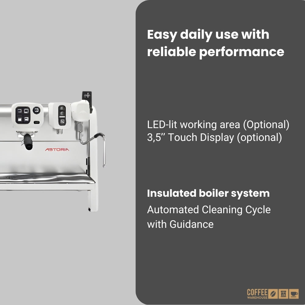 Astoria AB 200 2-Group Semi-Automatic Espresso Machine - White