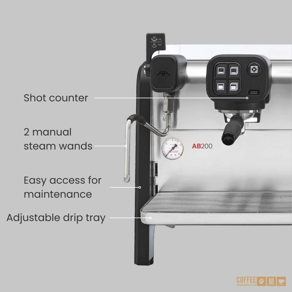 Astoria AB 200 2-Group Semi-Automatic Espresso Machine - Deep Black