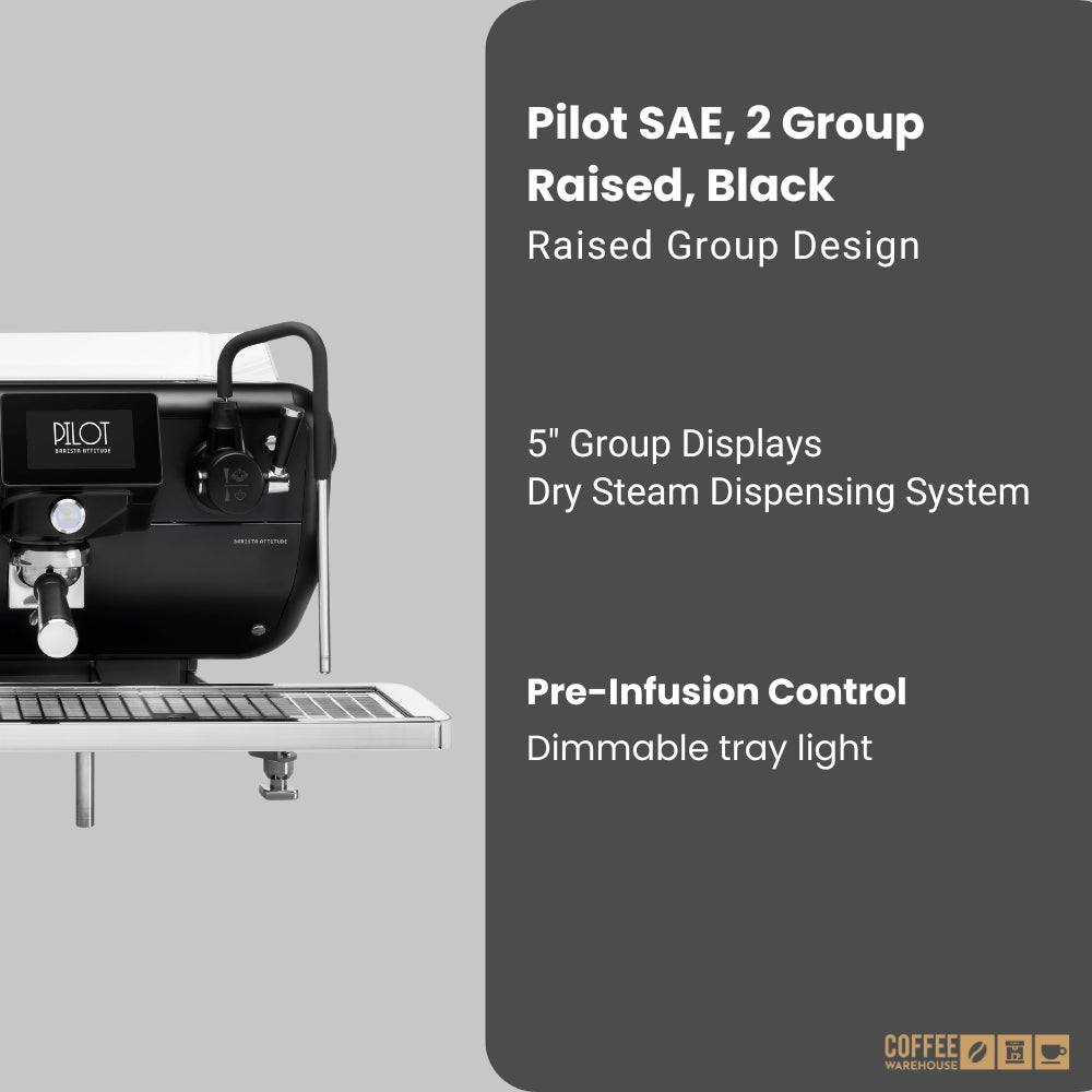 Barista Attitude Pilot SAE 2 Group Raised Espresso Machine – Black