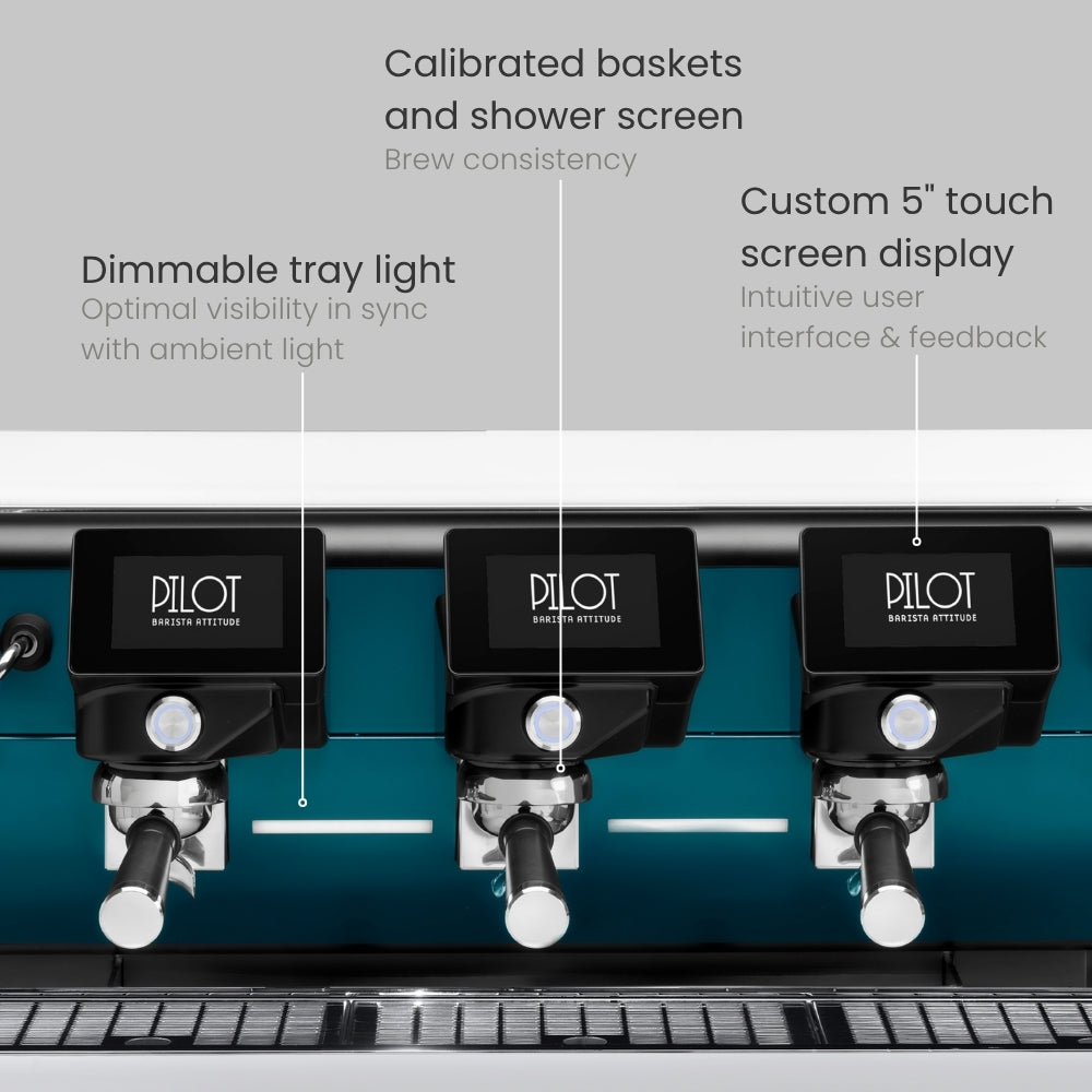 Barista Attitude Pilot SAE 3 Group Raised Espresso Machine – Blue & Black