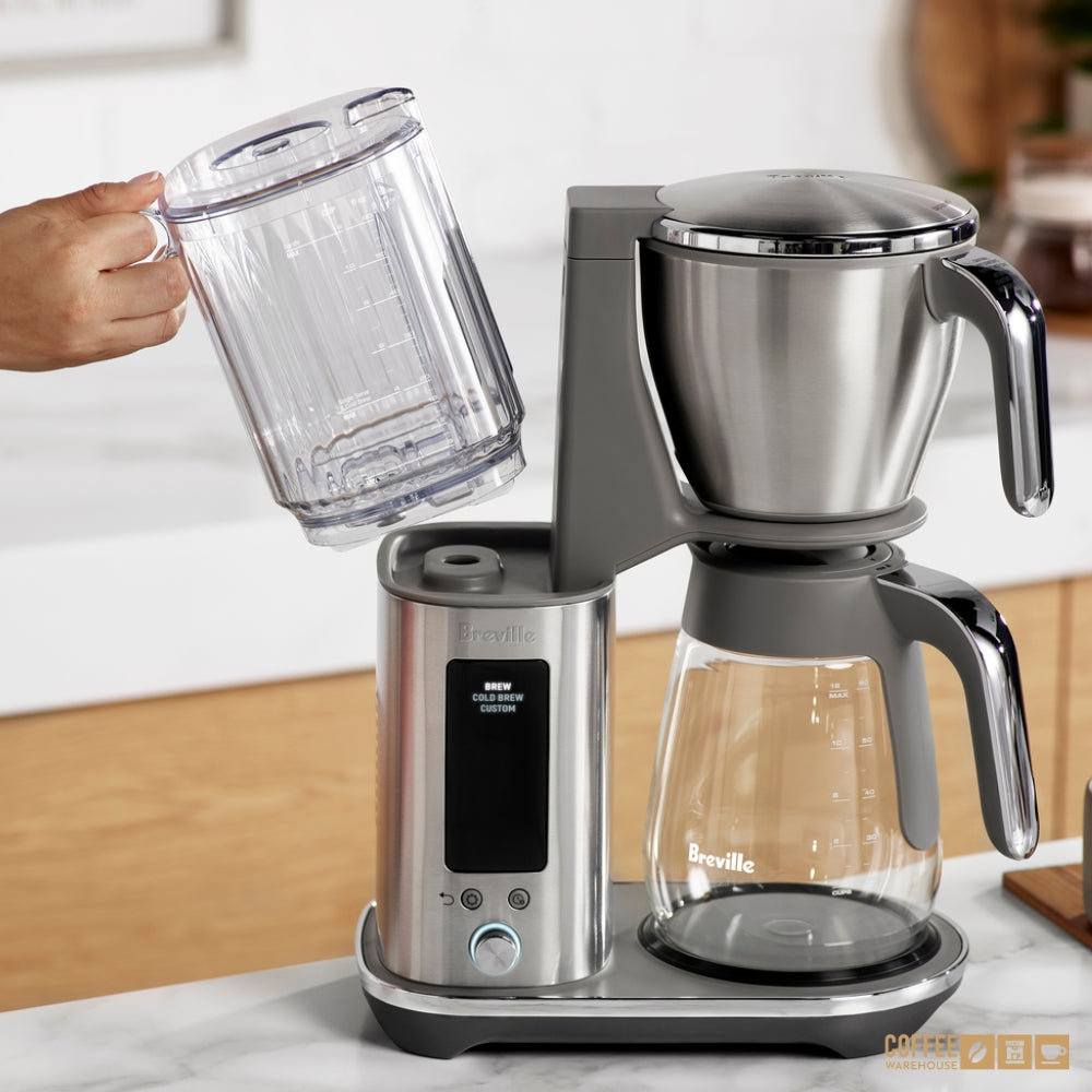 Removing the water tank from a Breville drip coffee maker