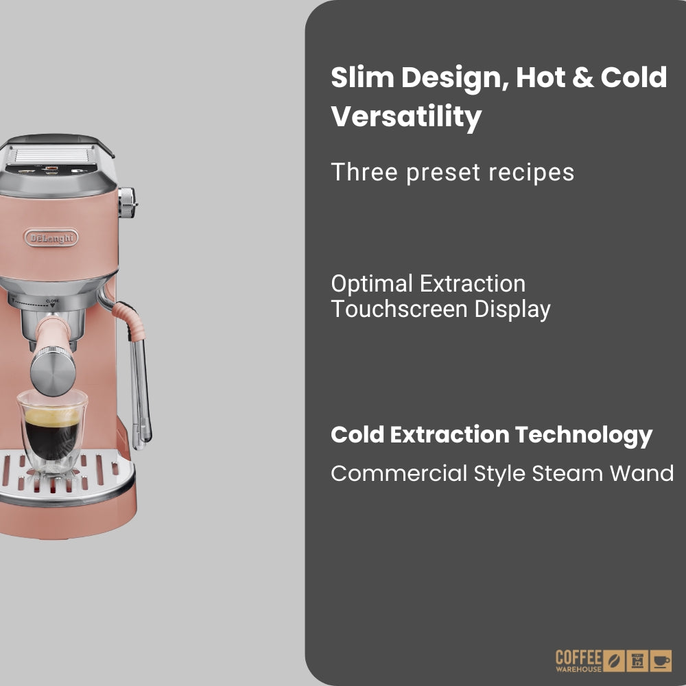 De'Longhi Dedica Duo Espresso Machine with Cold Brew - Rosé