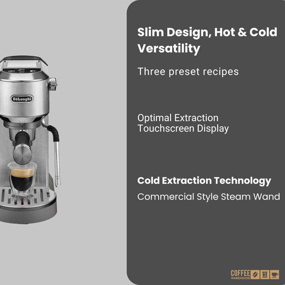 De'Longhi Dedica Duo Espresso Machine with Cold Brew - Stainless Steel