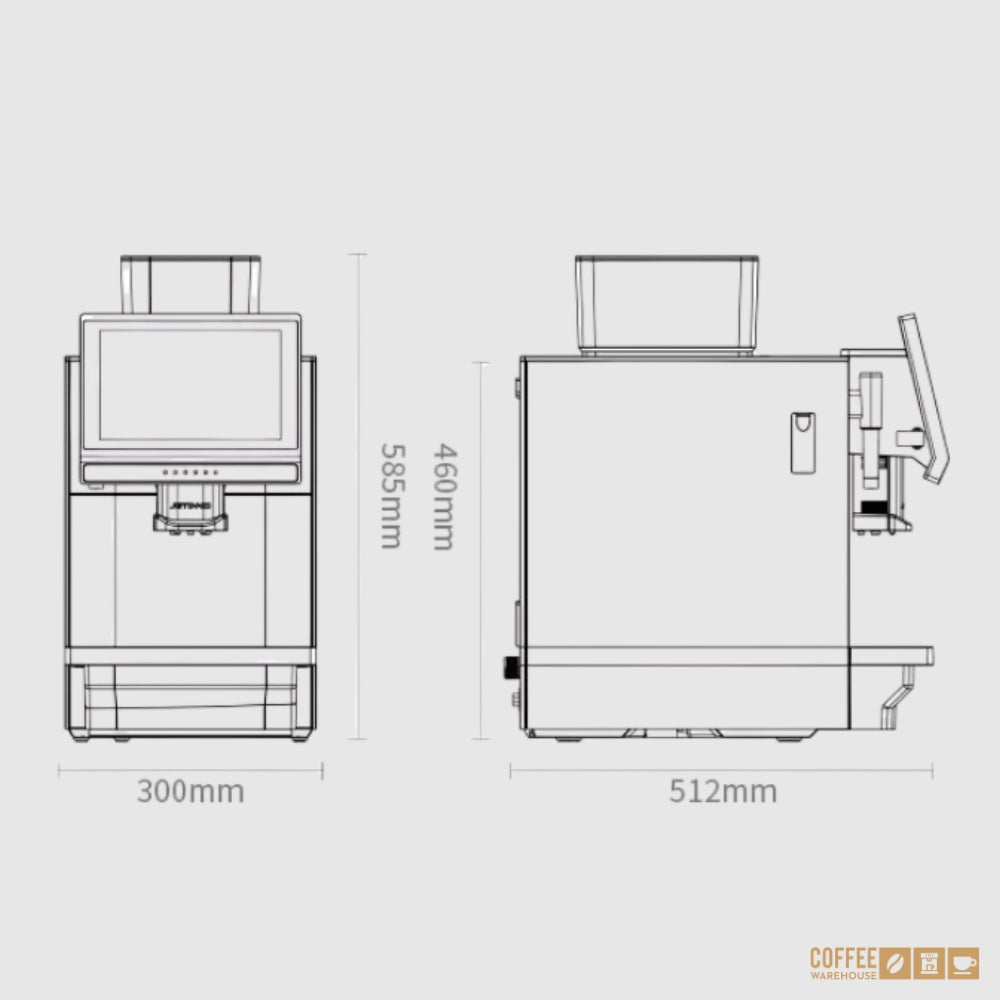 E.D. Barista Pro + Milk Fridge dimensions