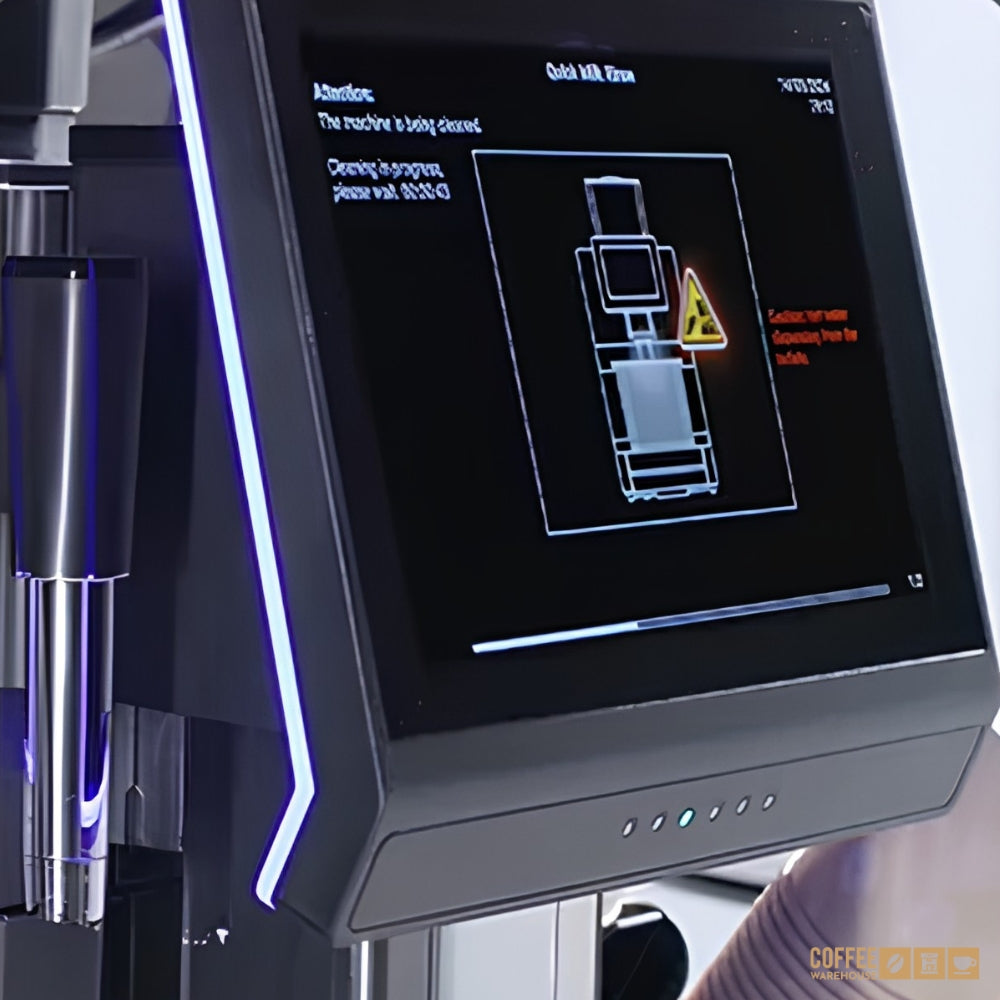 Auto cleaning feature is shown on the display