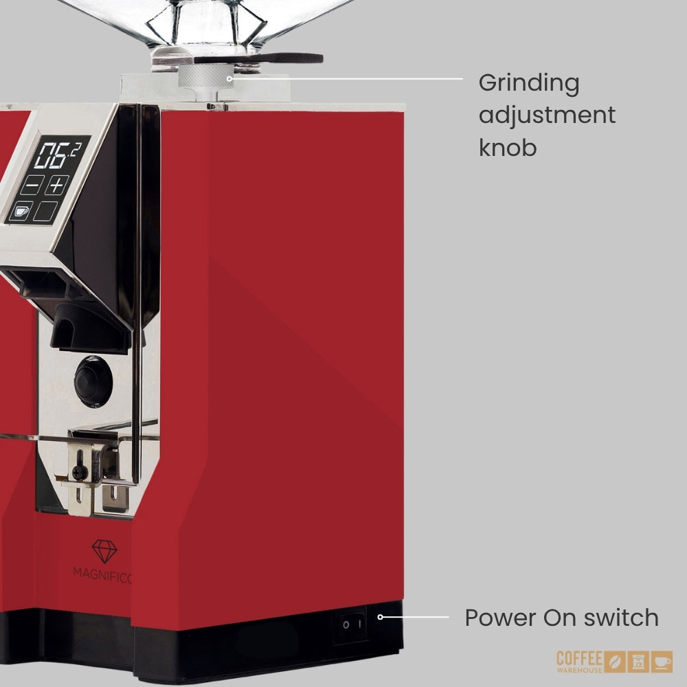 Eureka Mignon Magnifico-55 Digital Grinder - Red