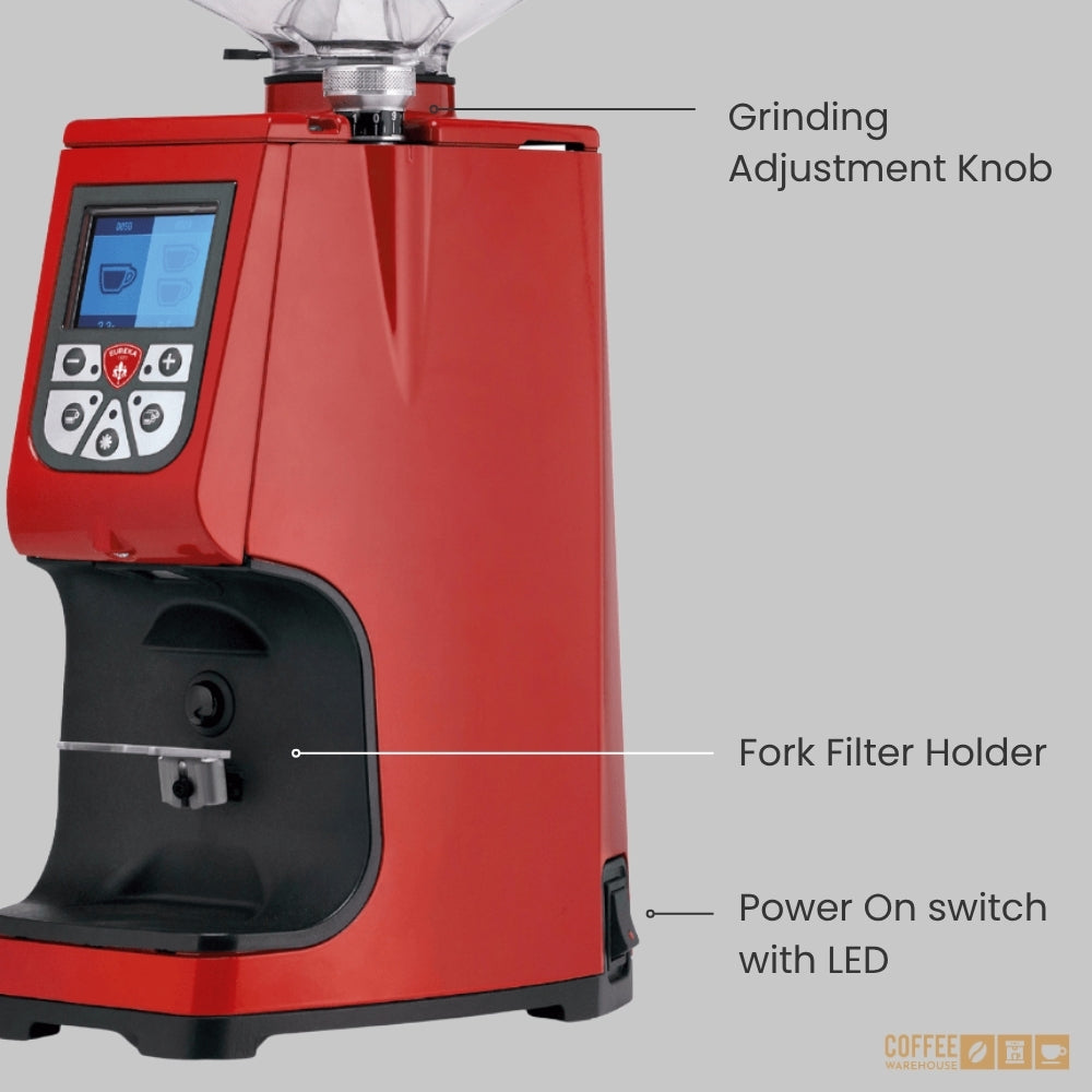 Eureka Atom-60 Digital Grinder - Red