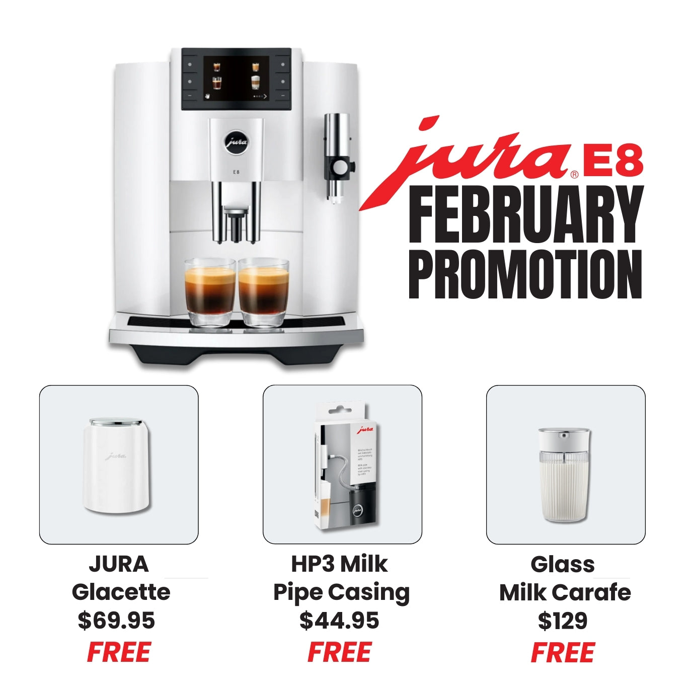 New Jura E8 Piano White - 4th Generation