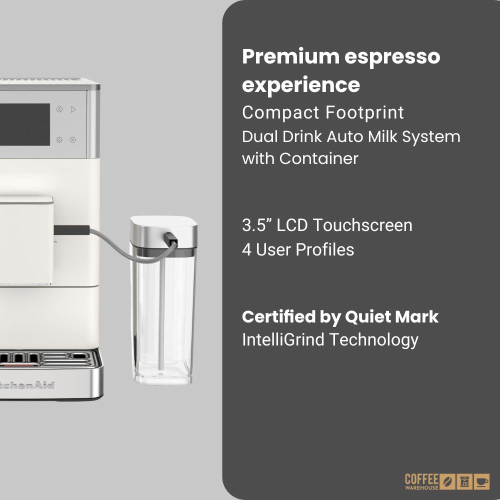 KitchenAid KF4 Fully Automatic Coffee Machine with Iced Coffee Function – Porcelain white
