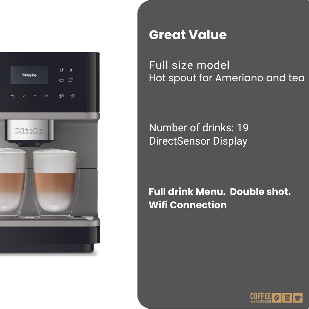 Miele CM6160 Milk Perfection Super Automatic Coffee Machine - Silver Grey